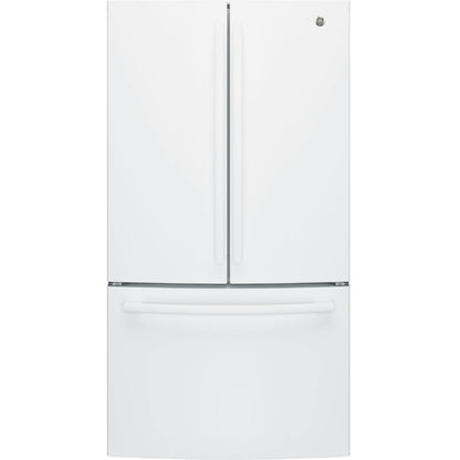 GE 36-inch, 27 cu.ft. Freestanding French 3-Door Refrigerator with Internal Water Dispenser GNE27JGMWW IMAGE 1