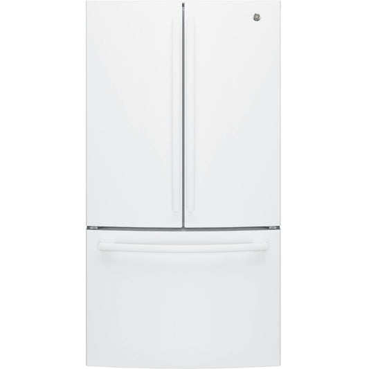 GE 36-inch, 27 cu.ft. Freestanding French 3-Door Refrigerator with Internal Water Dispenser GNE27JGMWW IMAGE 1