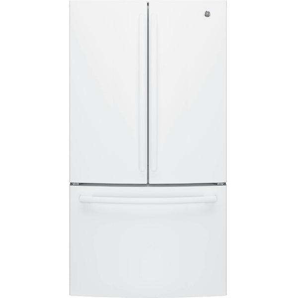 GE 36-inch, 27 cu.ft. Freestanding French 3-Door Refrigerator with Internal Water Dispenser GNE27JGMWW