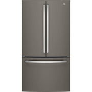  GE 36-inch, 27 cu.ft. Freestanding French 3-Door Refrigerator with Internal Water Dispenser GNE27JMMES IMAGE 1