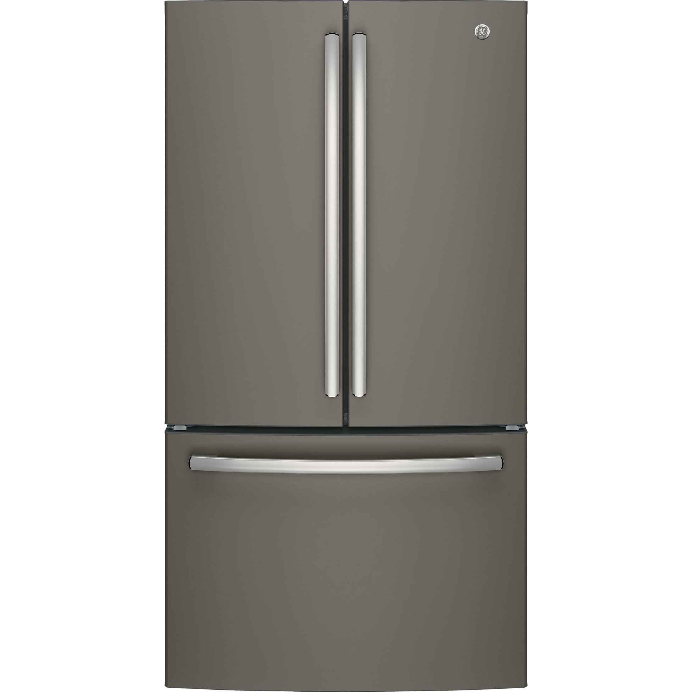  GE 36-inch, 27 cu.ft. Freestanding French 3-Door Refrigerator with Internal Water Dispenser GNE27JMMES IMAGE 1