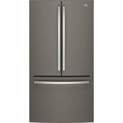  GE 36-inch, 27 cu.ft. Freestanding French 3-Door Refrigerator with Internal Water Dispenser GNE27JMMES IMAGE 1