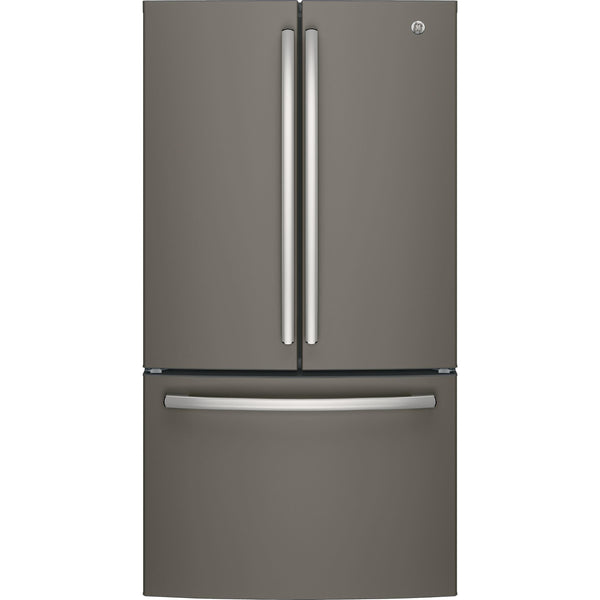 GE 36-inch, 27 cu.ft. Freestanding French 3-Door Refrigerator with Internal Water Dispenser GNE27JMMES