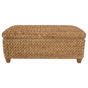 Laughton Hand-Woven Banana Leaf Storage Bench Natural