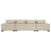 Cannella U-Shaped Double Chaise Upholstered Sectional Sofa Beige