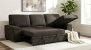Demko Sleeper Sectional Sofa with Speaker and Storage Chaise Brown
