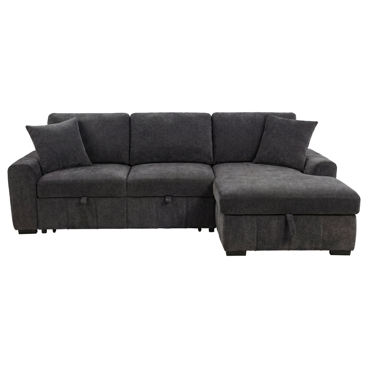 Pastrana Upholstered Sleeper Sectional Sofa RAF Chaise Grey