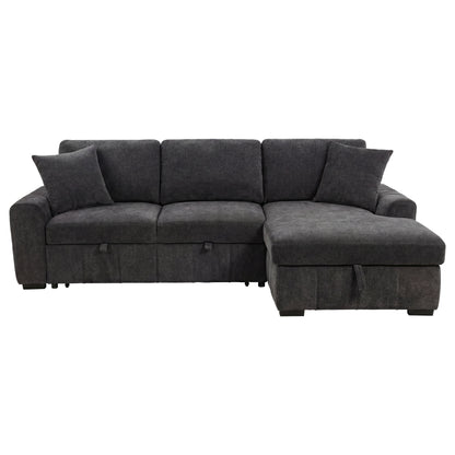 Pastrana Upholstered Sleeper Sectional Sofa RAF Chaise Grey
