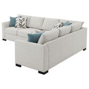 Sofá cama seccional tapizado en chenilla Ashford en color grisáceo