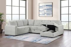 Sofá seccional reclinable tapizado David color humo