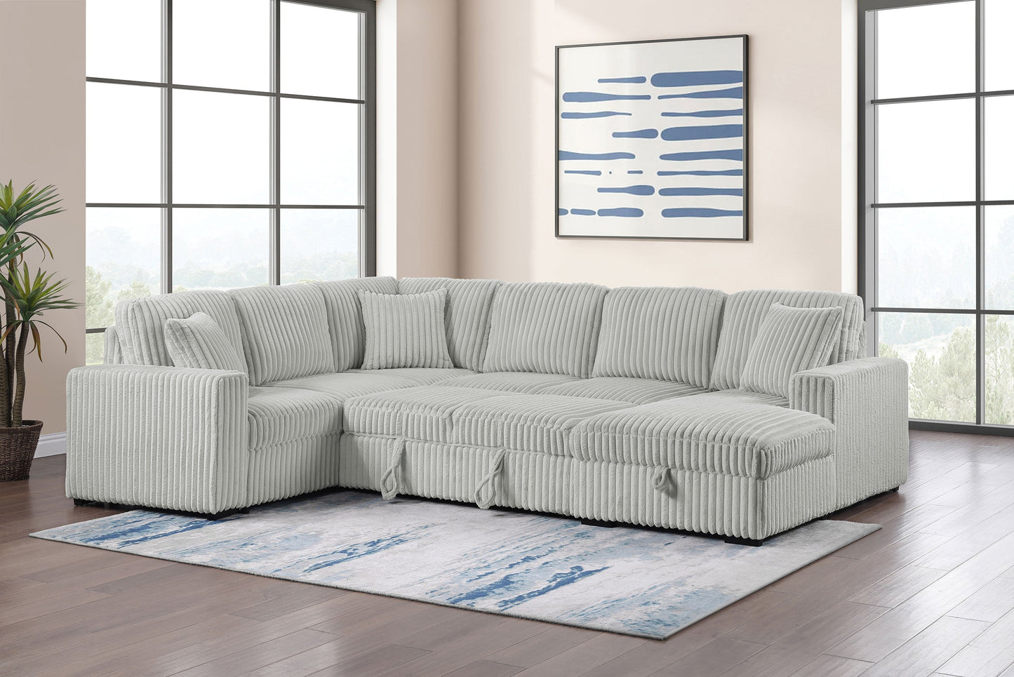 Devonshire Sleeper Sectional Sofa Storage Chaise