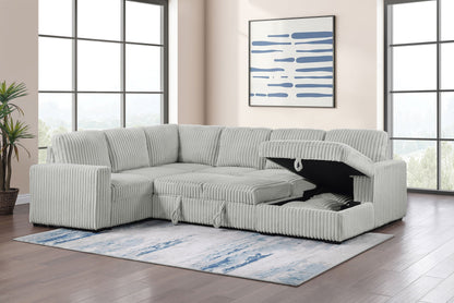 Devonshire Sleeper Sectional Sofa Storage Chaise
