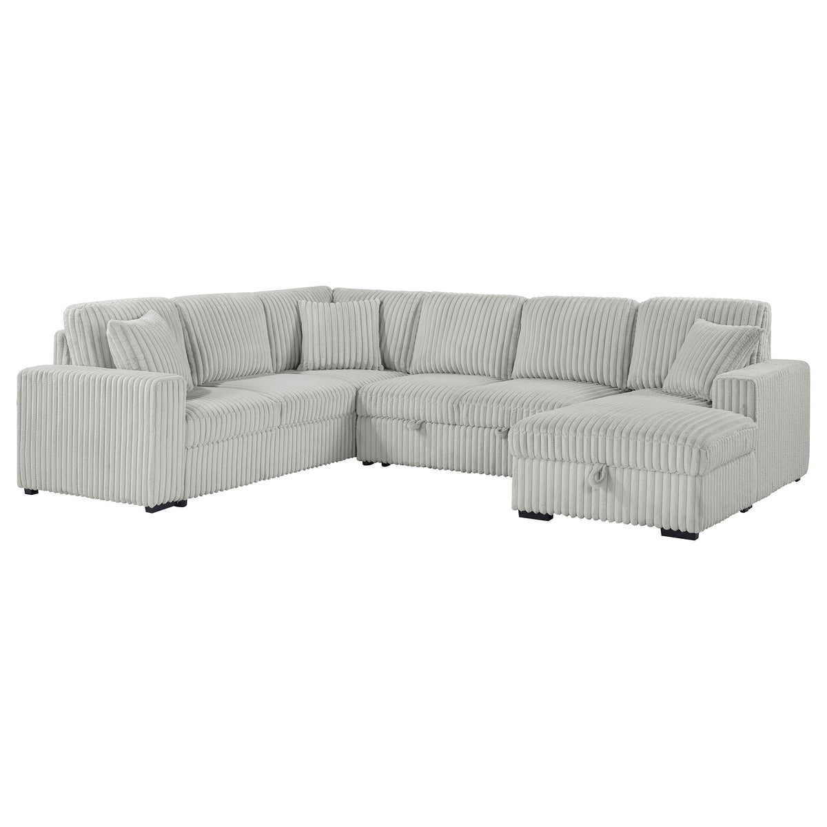 Sofá seccional reclinable tapizado David color humo