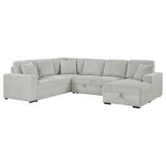 Sofá seccional reclinable tapizado David color humo