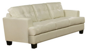 Samuel Contemporary Cream Leather Sofa