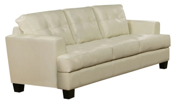 Samuel Contemporary Cream Leather Sofa