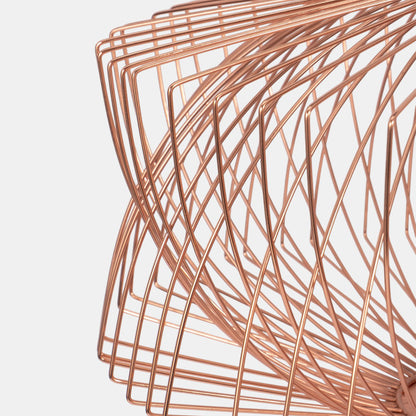 Metal 28" Table Lamp W/cage Shade, Rose Gold