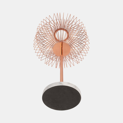 Metal 28" Table Lamp W/cage Shade, Rose Gold