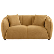 Aleisha Fabric Upholstered Loveseat Mustard Yellow