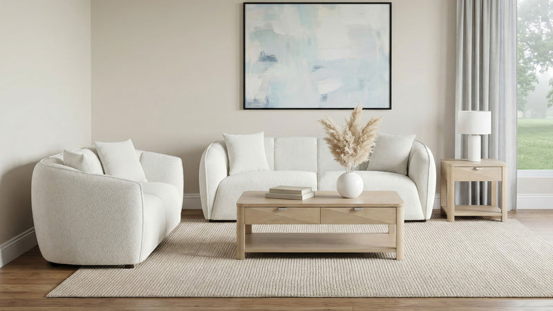 Aleisha 2-piece Fabric Upholstered Sofa Set Sand