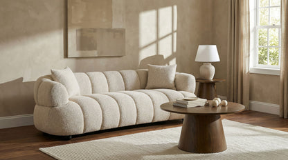 Whitney Contemporary Channel Tufted Woven Fabric Upholstered Sofa