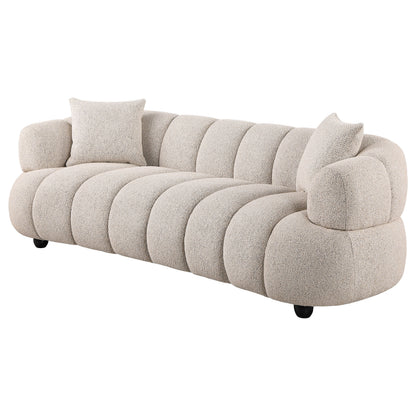 Whitney Contemporary Channel Tufted Woven Fabric Upholstered Sofa