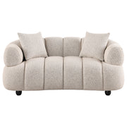 Whitney Contemporary Channel Tufted Woven Fabric Upholstered Loveseat