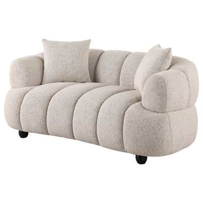 Whitney Contemporary Channel Tufted Woven Fabric Upholstered Loveseat