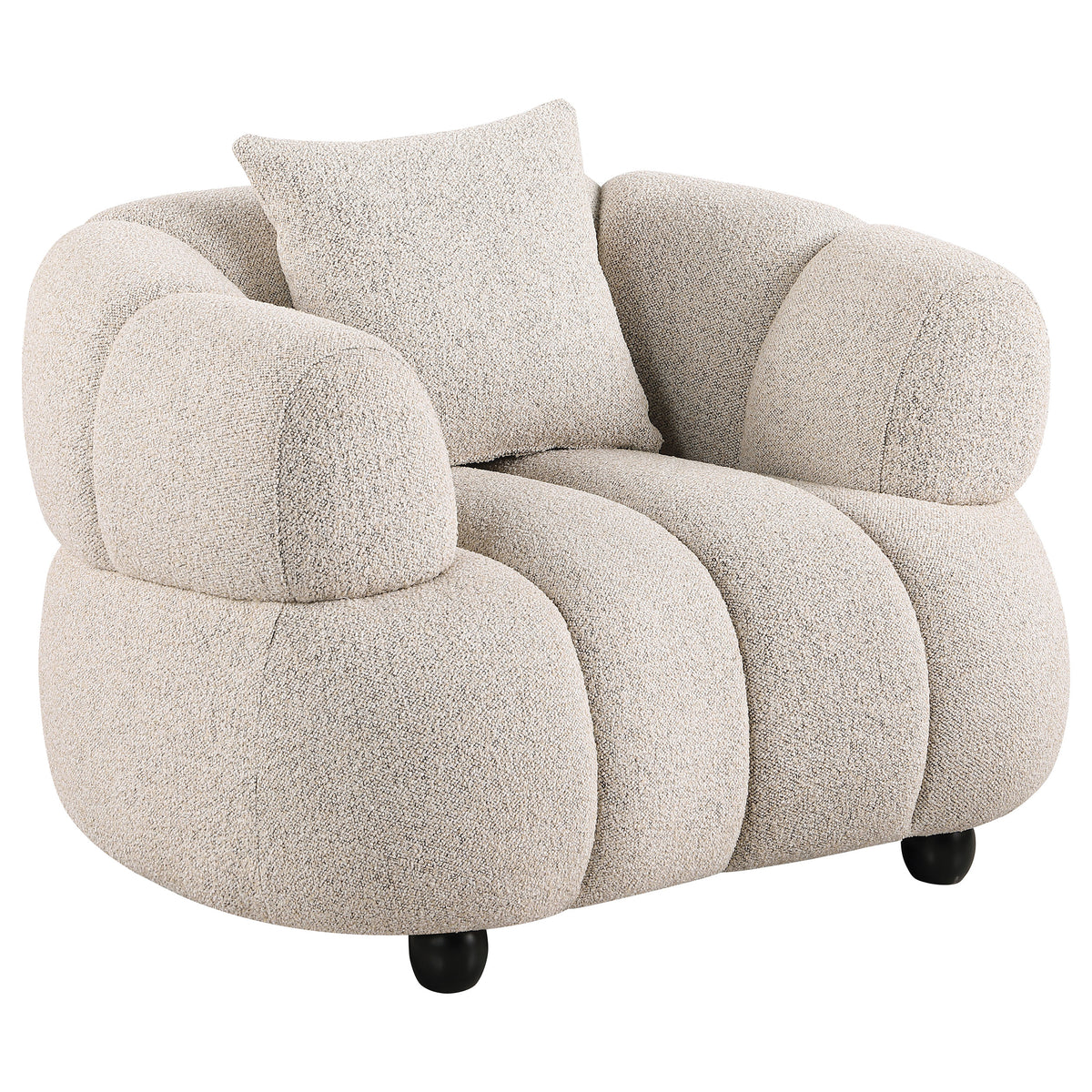 Whitney Contemporary Channel Tufted Woven Fabric Upholstered Accent Chair