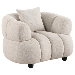 Whitney Contemporary Channel Tufted Woven Fabric Upholstered Accent Chair