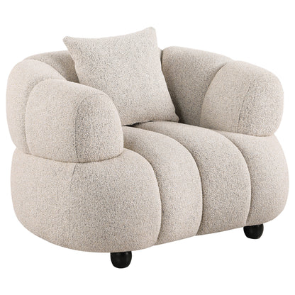 Whitney Contemporary Channel Tufted Woven Fabric Upholstered Accent Chair