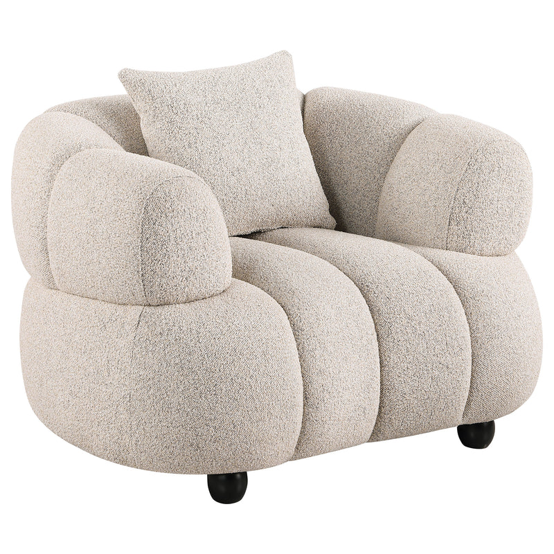 Whitney Contemporary Channel Tufted Woven Fabric Upholstered Accent Chair