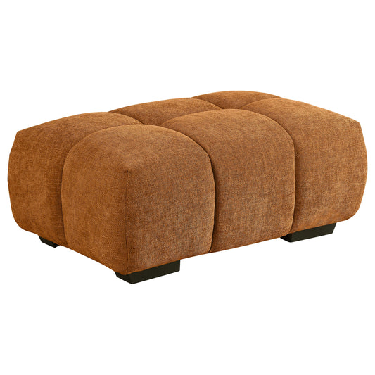 Camacho Rectangular Upholstered Tufted Ottoman Amber