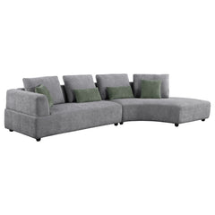 Sofá seccional tapizado Toscano de 134 pulgadas, color gris