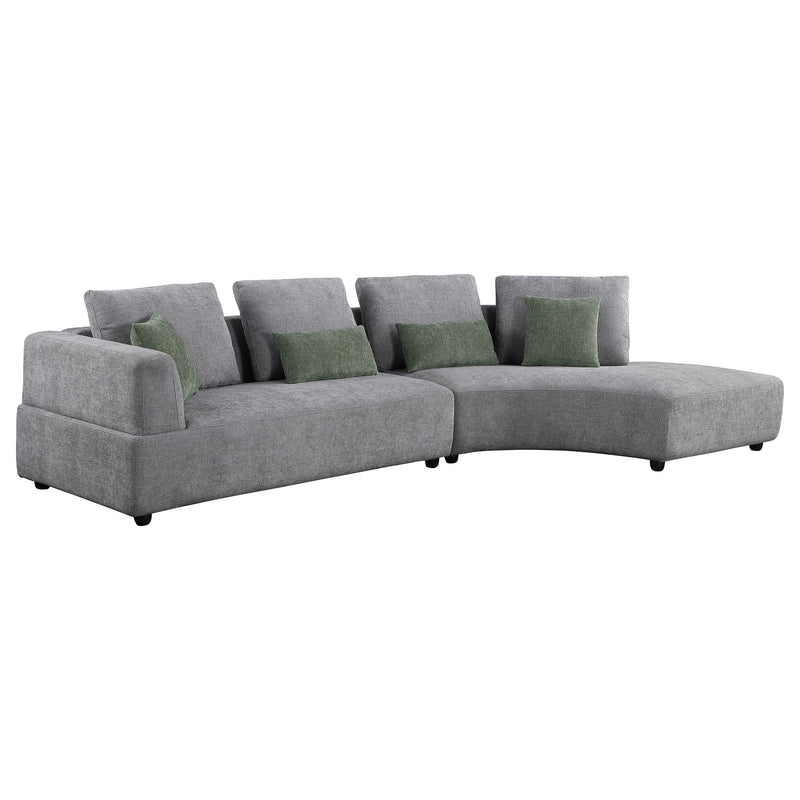 Sofá seccional tapizado Toscano de 134 pulgadas, color gris