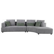Sofá seccional tapizado Toscano de 134 pulgadas, color gris