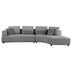 Sofá seccional tapizado Toscano de 134 pulgadas, color gris