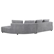 Sofá seccional tapizado Toscano de 134 pulgadas, color gris