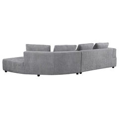 Sofá seccional tapizado Toscano de 134 pulgadas, color gris