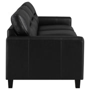 Scotland Faux Leather Upholstered Track Arm Sofa Black