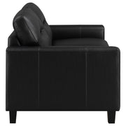 Scotland Faux Leather Upholstered Track Arm Loveseat Black
