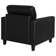 Scotland Faux Leather Upholstered Track Arm Chair Black