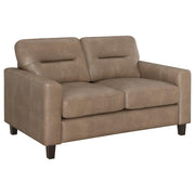 Scotland Faux Leather Upholstered Sofa Set Brown