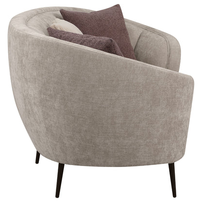 Conjunto de sofá curvo tapizado Ellorie beige