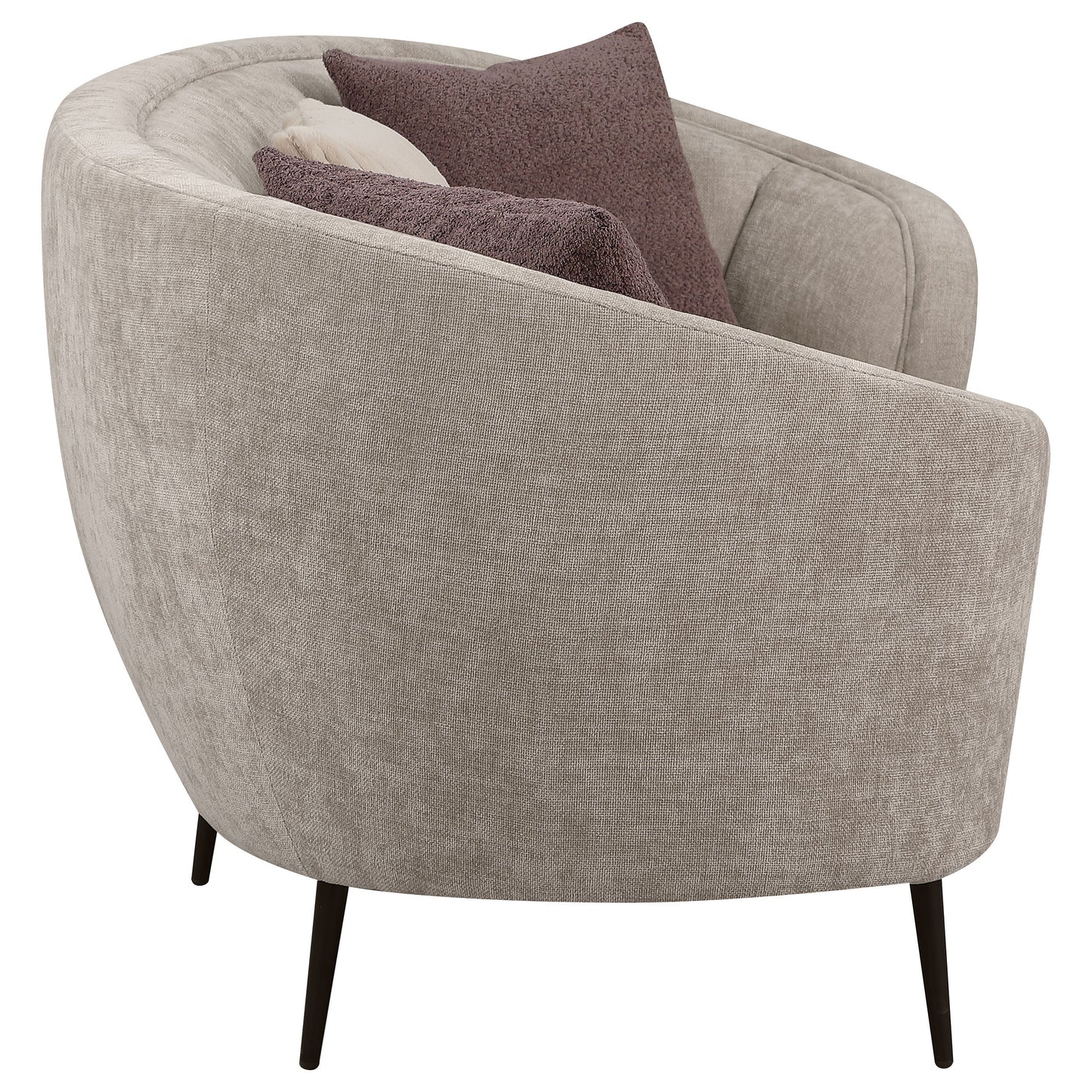 Conjunto de sofá curvo tapizado Ellorie beige