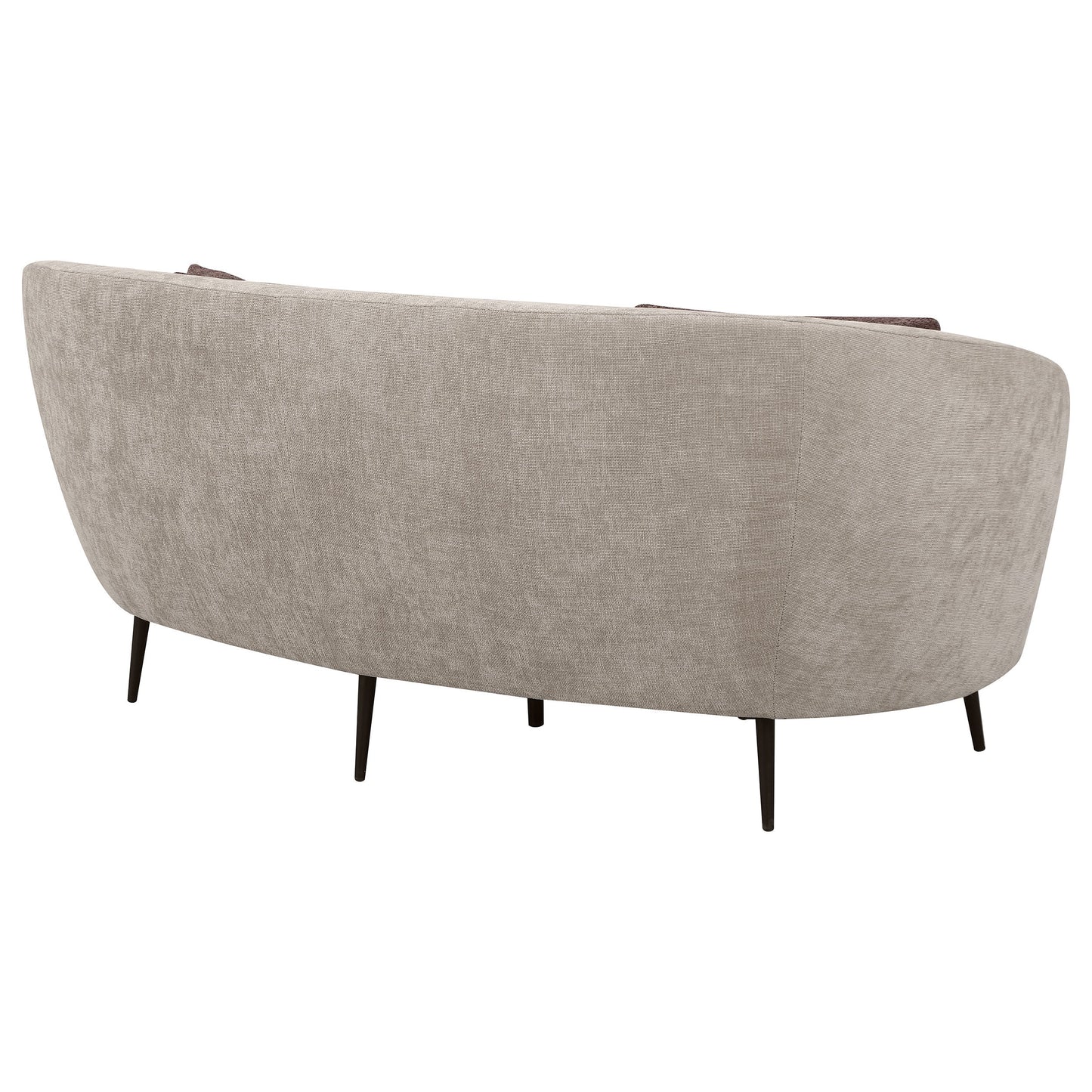 Loveseat curvo con respaldo acanalado tapizado Ellorie en beige