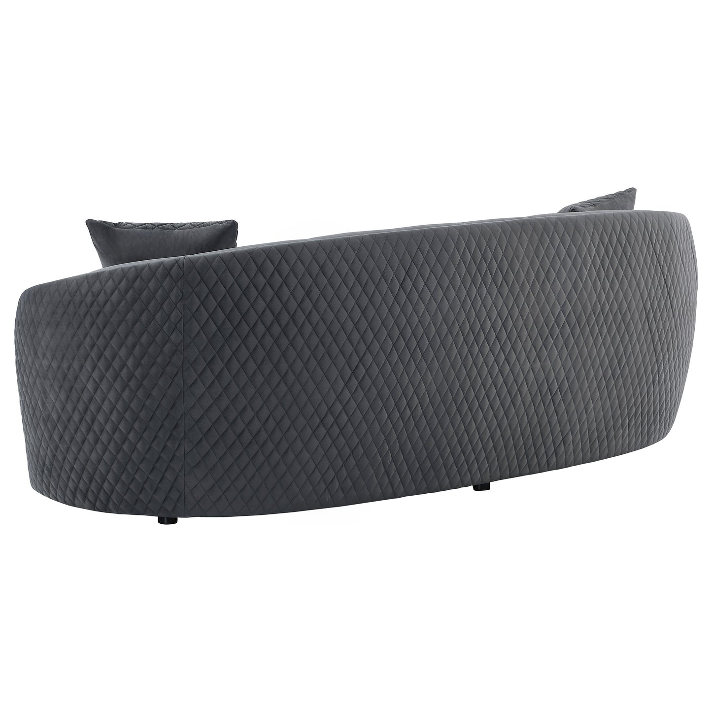 Conjunto de sofá tapizado de terciopelo Brookside gris oscuro