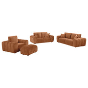Burnett Chenille Upholstered Sofa Set Burnt Orange