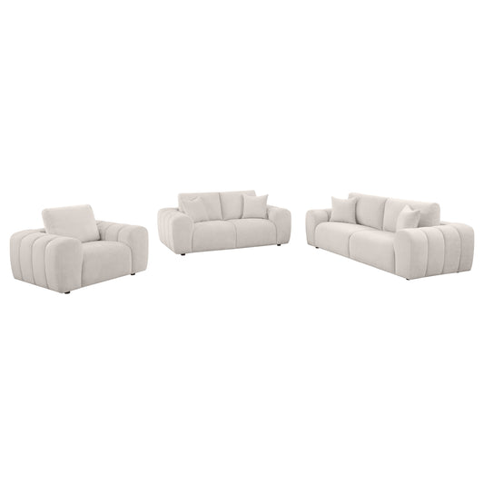 Burnett Chenille Upholstered Sofa Set Ivory