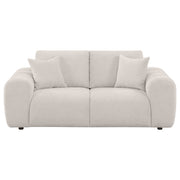 Burnett Chenille Upholstered Wide Arm Loveseat Ivory
